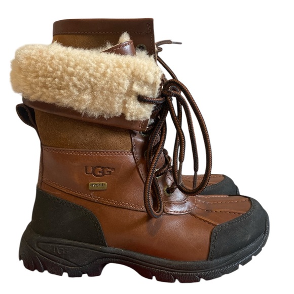 UGG Boys Brown and Black Winter‎ Boots, Boys Waterproof Boots Size 2 - Picture 3 of 12